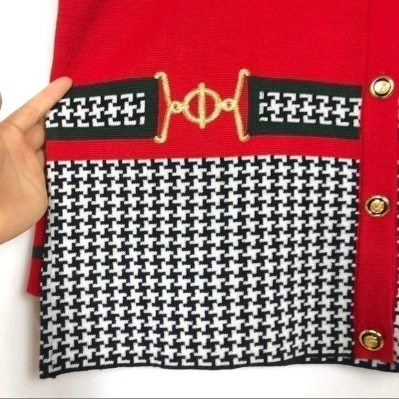 Giulio Saletta red holiday cardigan sweater - Picture 3 of 11